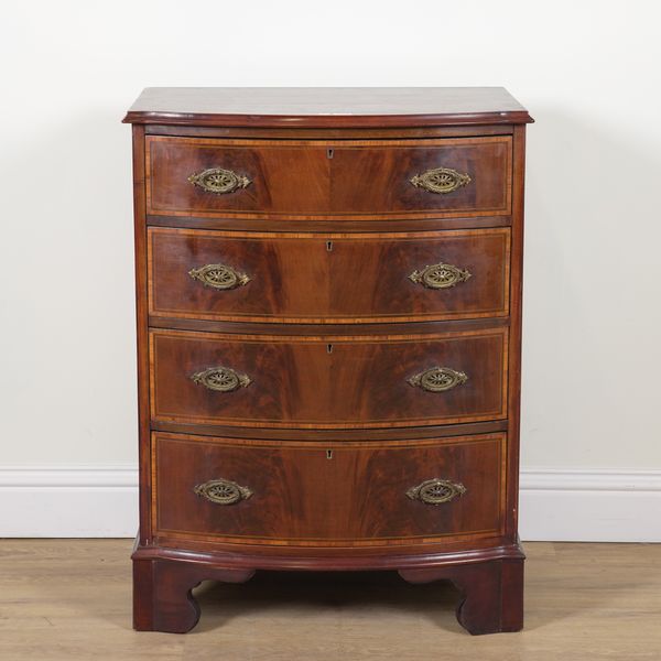 A VICTORIAN MAHOGANY BOWFRONT SIDE CHEST