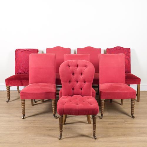 HOWE LONDON; EIGHT STAINED OAK AND BEECH FRAMED DINING CHAIRS (8)