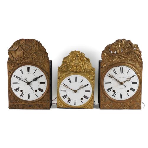 THREE FRENCH BRACKET CLOCKS AND TWO BRACKETS (5)