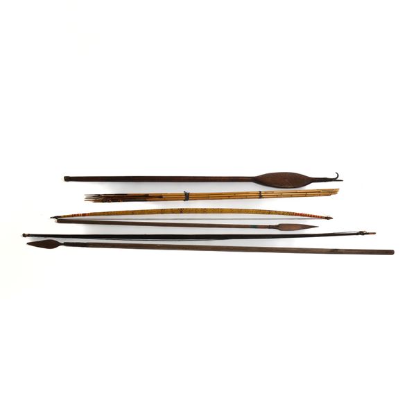 TRIBAL INTEREST: AN AFRICAN SPEAR, PAPUA NEW GUINEAN BOW AND ARROWS AND AN INUIT PADDLE (16)