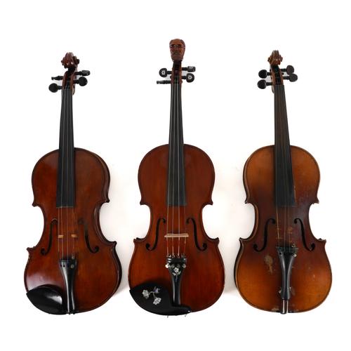 A GROUP OF 4/4 SIZE VIOLINS INCLUDING BY NICOLAUS AMATUS (6)