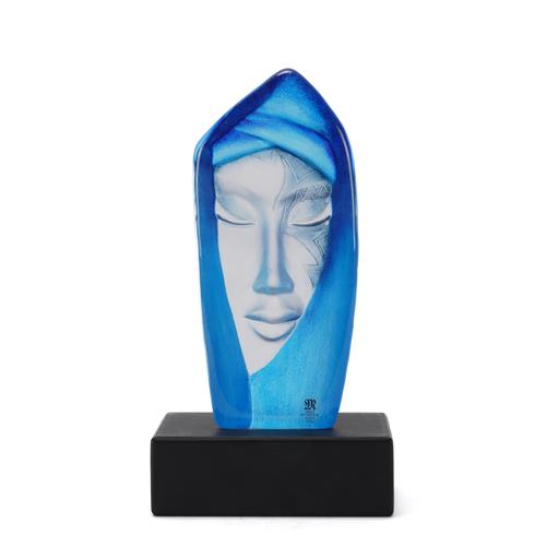 MATS JONASSON ( BORN 1945) FOR MALERAS. A SWEDISH STUDIO GLASS 'BATZEBA' FACE SCULPTURE
