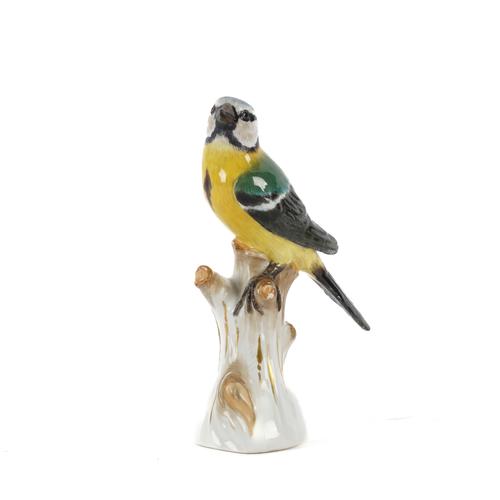 A MEISSEN MODEL OF A BLUE TIT