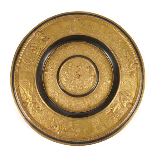 A VICTORIAN RENAISSANCE REVIVAL GILT BRASS CHARGER