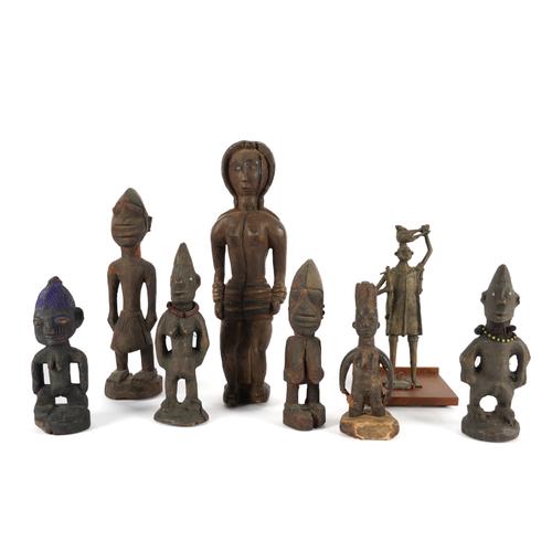 OF TRIBAL INTEREST: A GROUP OF SEVEN WOOD NIGERIAN FIGURES (8)