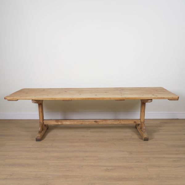 A 19TH CENTURY PINE REFECTORY TABLE