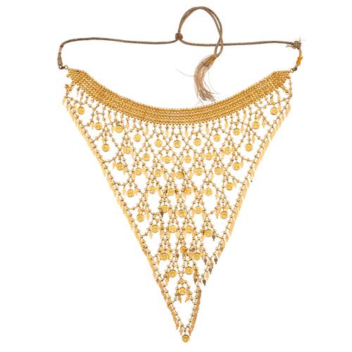AN INDIAN GOLD FRINGE NECKLACE