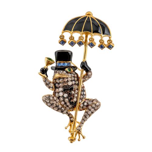 A MODERN FROG BROOCH