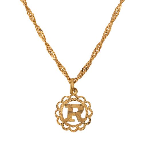 A 22CT GOLD NECKLACE AND PENDANT