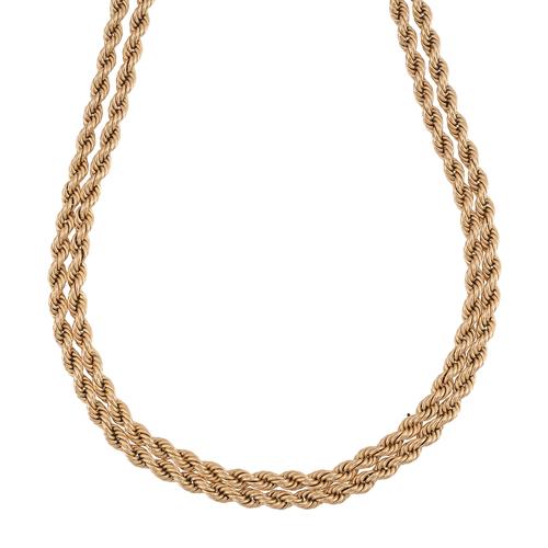 A GOLD ROPE LINK CHAIN