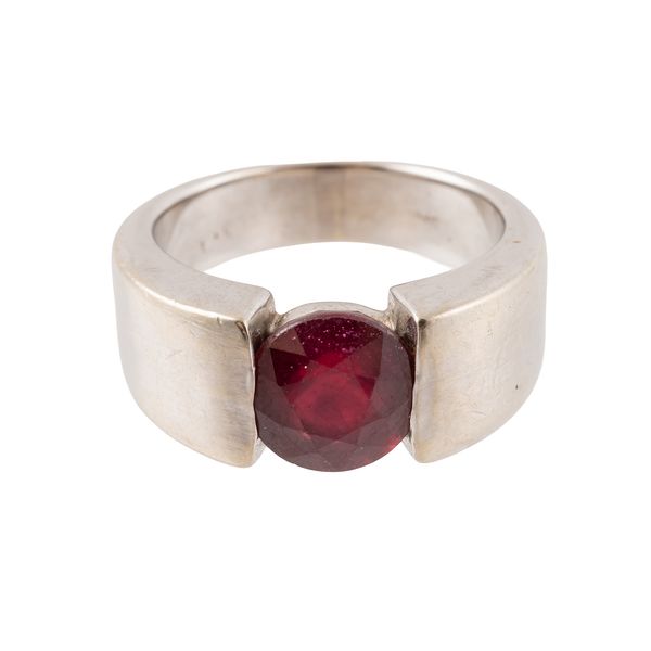 A SINGLE STONE RUBY RING