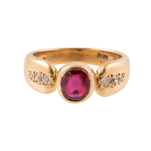A RUBY AND DIAMOND RING