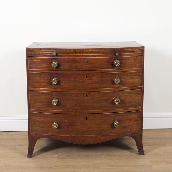 A REGENCY MAHOGANY BOWFRONT CHEST OF DRAWERS