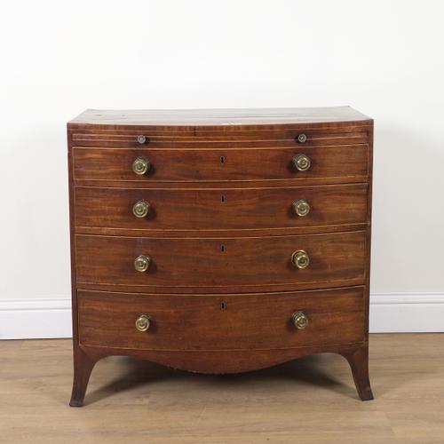 A REGENCY MAHOGANY BOWFRONT CHEST OF DRAWERS