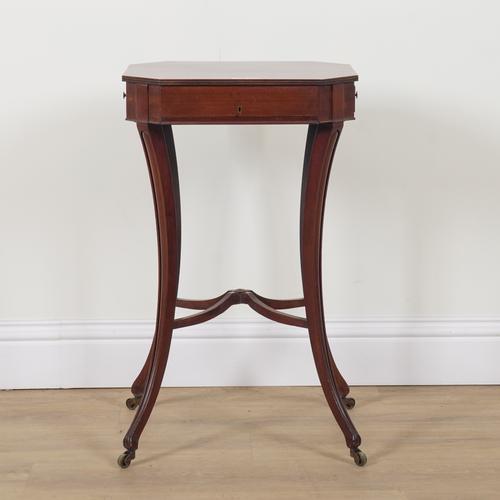 A GEORGE III MAHOGANY OCTAGONAL WORK TABLE