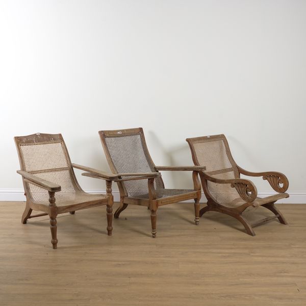 THREE VARIOUS HARDWOOD PLANTATION CHAIRS (3)