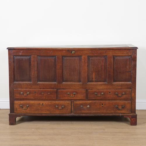 A MID 18TH CENTURY OAK MULE CHEST