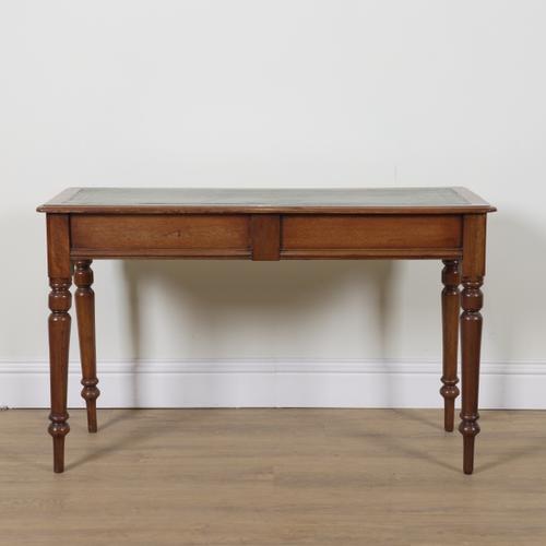 A VICTORIAN MAHOGANY FRAMED RECTANGULAR HALL TABLE (2)