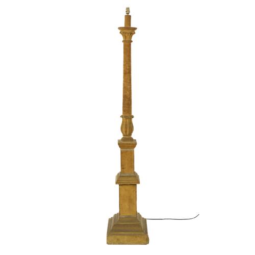 A VELVET COVERED FLOOR STANDING LIGHT