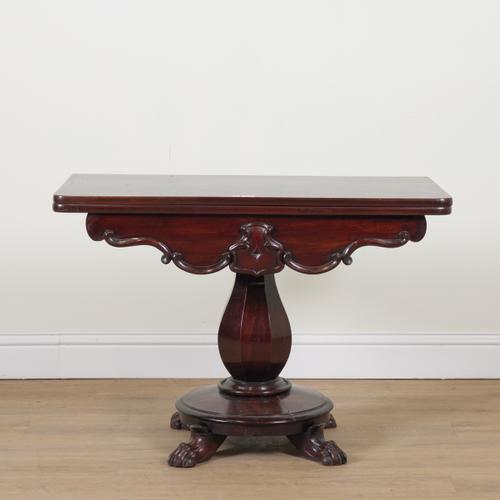 A REGENCY MAHOGANY FOLD OVER TEA TABLE