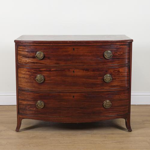 A REGENCY MAHOGANY BOWFRONT CHEST OF DRAWERS
