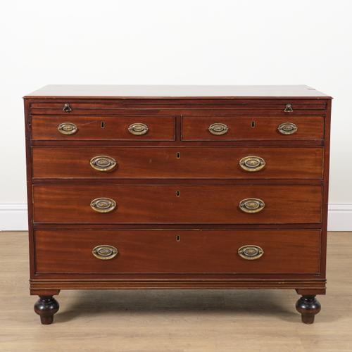 A GEORGE III MAHOGANY CHEST OF DRAWERS