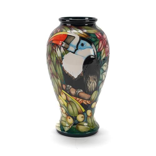 A MOORCROFT LIMITED EDITION 'CHAPADA TOUCAN' PATTERN VASE