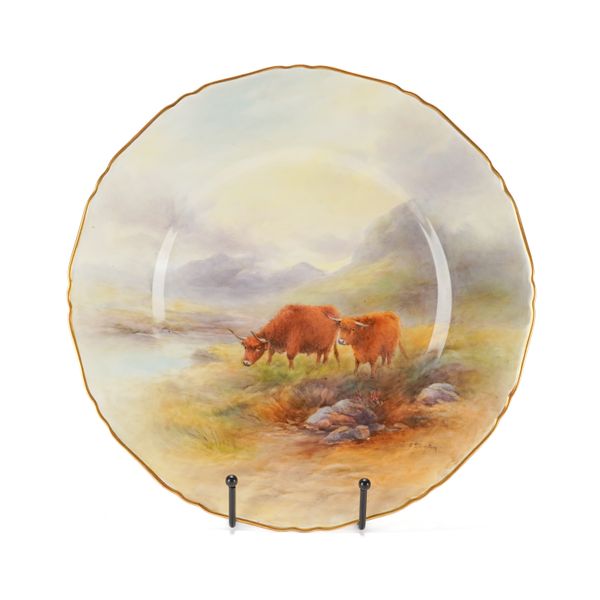 A LARGE ROYAL WORCESTER PLATE
