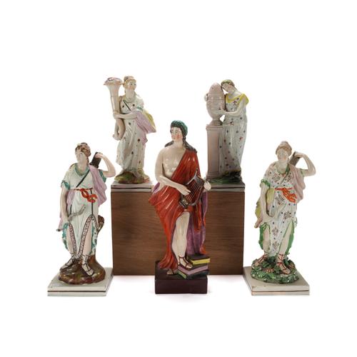 A LARGE STAFFORDSHIRE PEARLWARE FIGURE OF APOLLO (5)