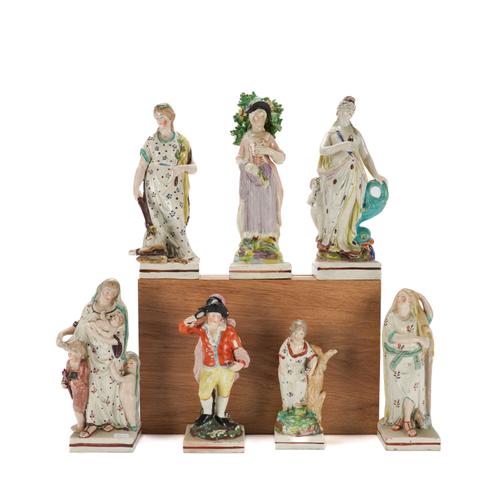 SEVEN STAFFORDSHIRE PEARLWARE FIGURES (7)