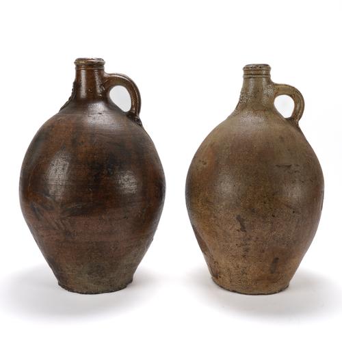 TWO LARGE GERMAN SALT-GLAZE STONEWARE BELLARMINES (2)