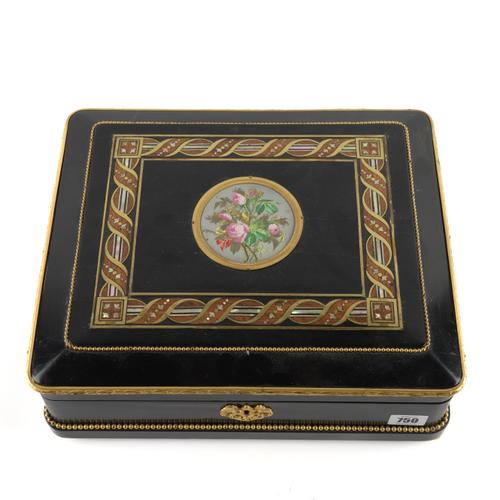 A FRENCH GILT-BRONZE MOUNTED MOTHER-OF-PEARL INLAID EBONY JEWELLERY BOX