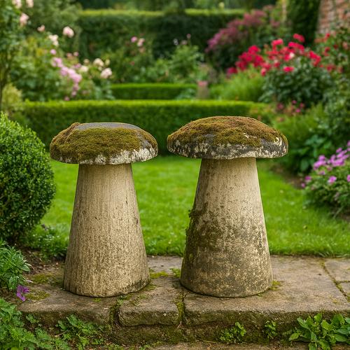 A PAIR OF STADDLE STONES (2)
