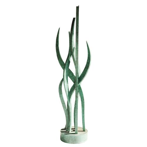 A GREEN PATINATED BRONZE ‘SPIKED’ SCULPTURE