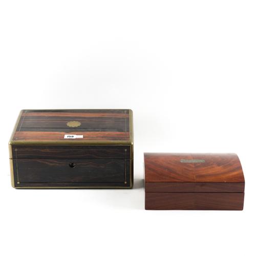 A CALAMANDER BOX AND A MAHOGANY BOX (2)