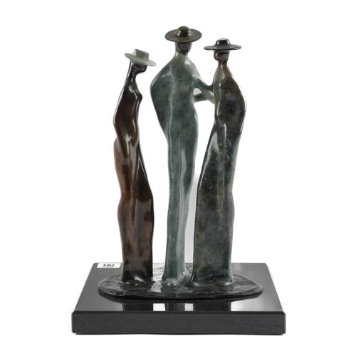 GUILLOUME PEREZ (AMERICAN/CANADIAN, B.1957): A PATINATED BRONZE GROUP ENTITLED 'GENERATIONS'