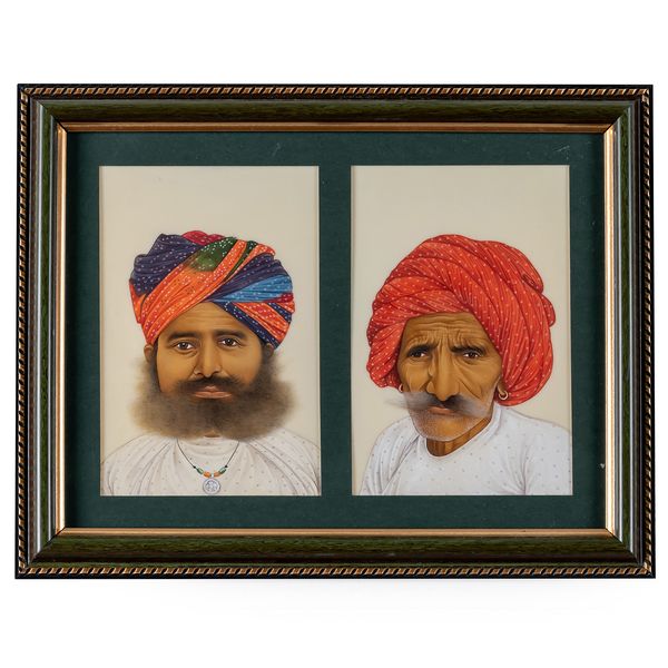FOUR INDIAN MINIATURE PORTRAITS OF RAGASTHANI  MEN (2)