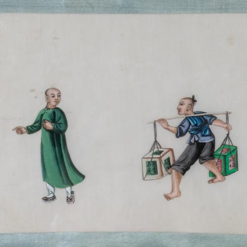 SIX CHINESE PAINTINGS ON RICE PAPER (6)