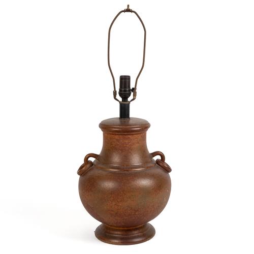 A POTTERY LAMP
