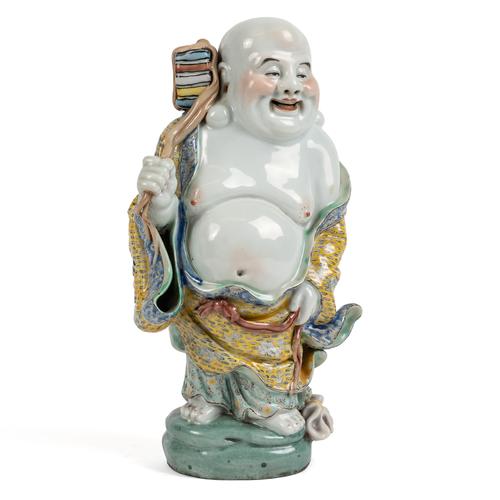 CHINESE FAMILLE ROSE FIGURE OF BUDAI