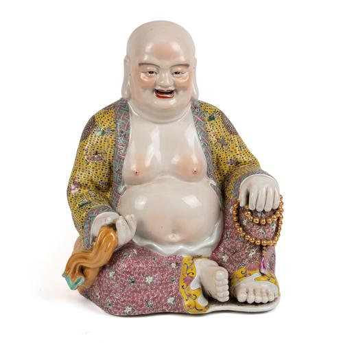 A CHINESE FAMILLE ROSE FIGURE OF BUDAI