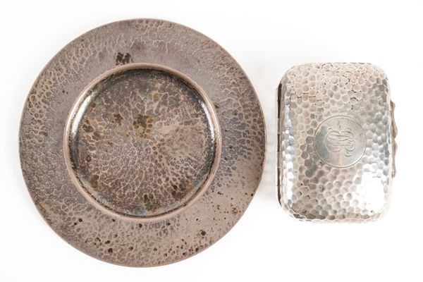 A SILVER DISH AND A SILVER SOAP BOX (2)