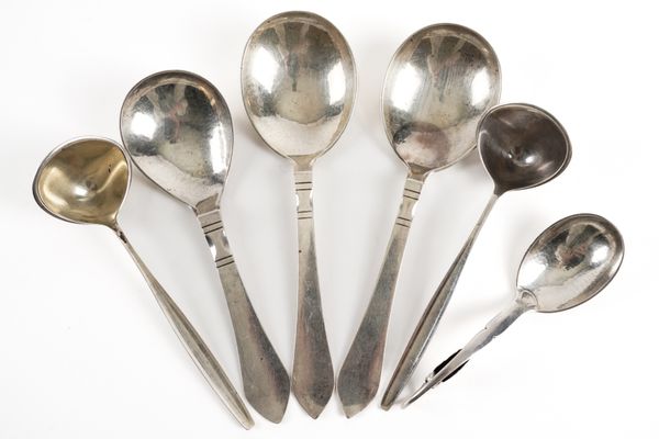 SIX ITEMS OF GEORG JENSEN SILVER FLATWARE (6)