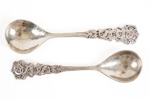 TWO SIMILAR  OMAR RAMSDEN SILVER SPOONS (2)