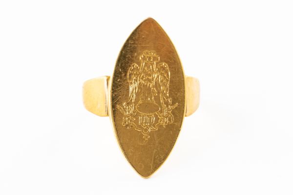 A VICTORIAN ENGRAVED SIGNET RING