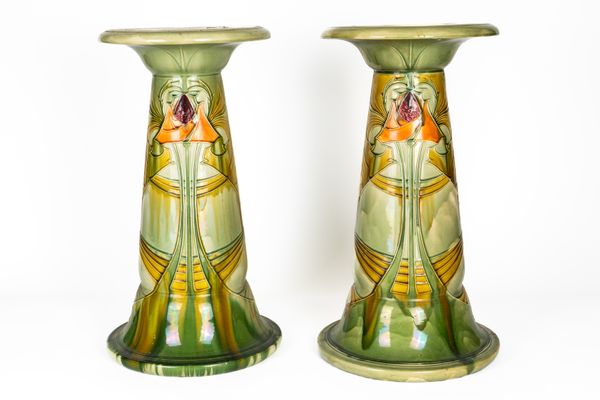 A PAIR OF MINTON SECESSIONIST PEDESTALS (2)