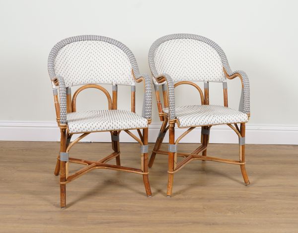 MAISON. J .GATTI; A PAIR OF FRENCH BENTWOOD RATTAN ARMCHAIRS (2)