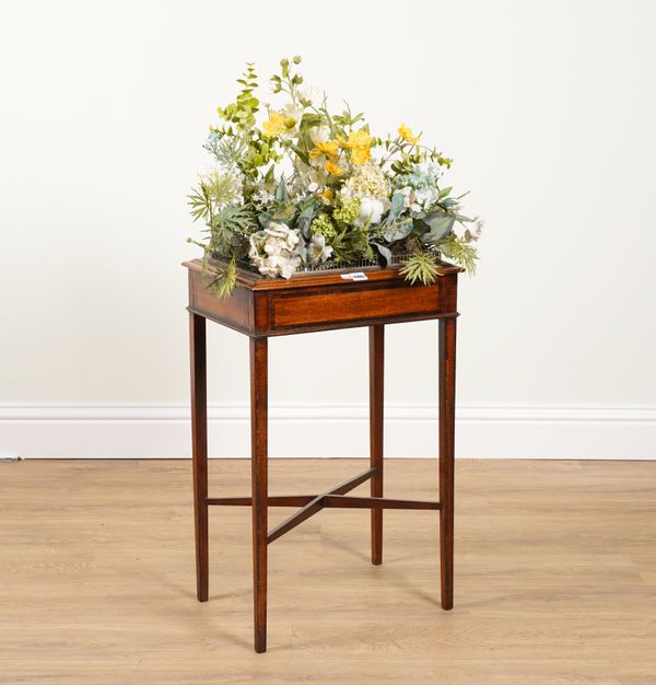 A 19TH CENTURY MAHOGANY RECTANGULAR JARDINIERE