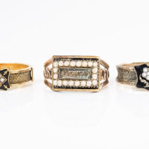 THREE 19TH CENTURY MOURNING RINGS (3)