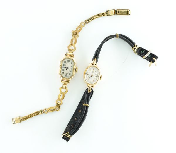 TWO LADY'S GOLD WRISTWATCHES (2)